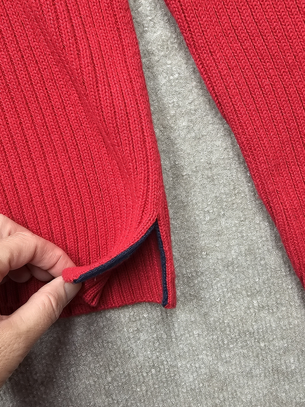 Y2K Polo Jeans Co Ralph Lauren XL Red American Flag Cotton Ribbed Sweater - Picture 9 of 13